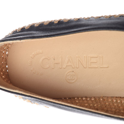 Chanel Lambskin Grosgrain CC Espadrilles 39 Black 7 of 14