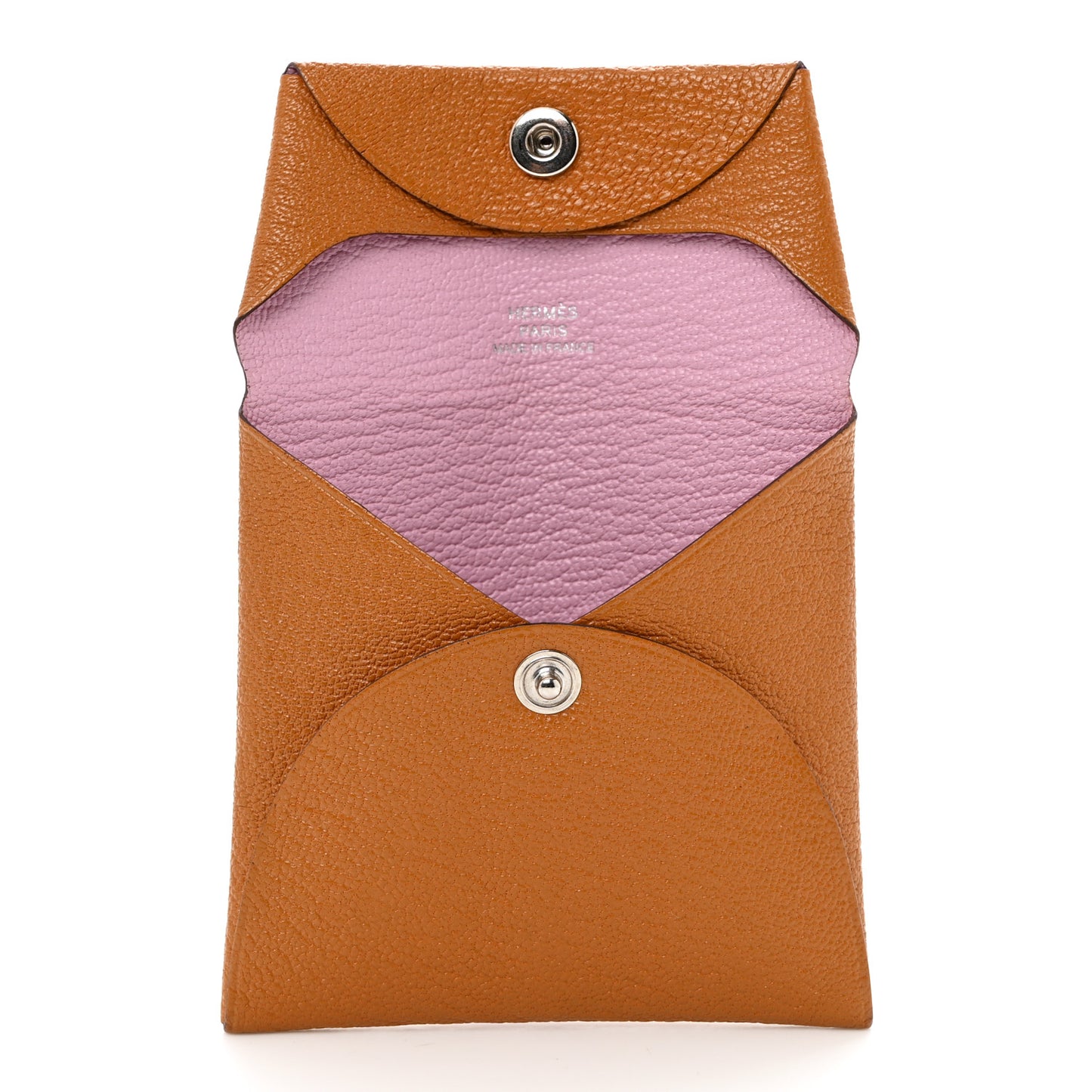 Chevre Mysore Bastia Verso Coin Purse Caramel Mauve Sylvestre