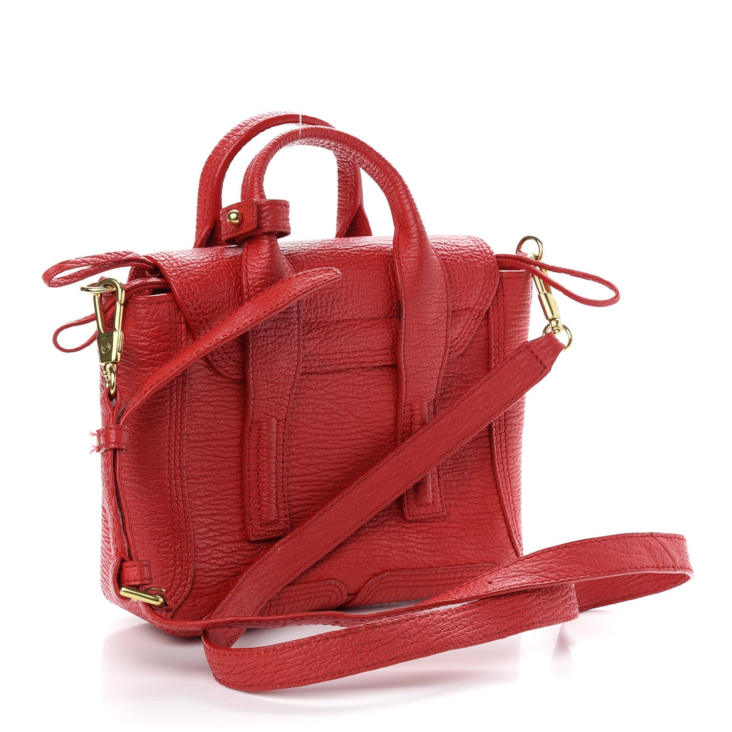 3.1 Phillip Lim Textured Calfskin Mini Pashli Satchel Red 3 of 10