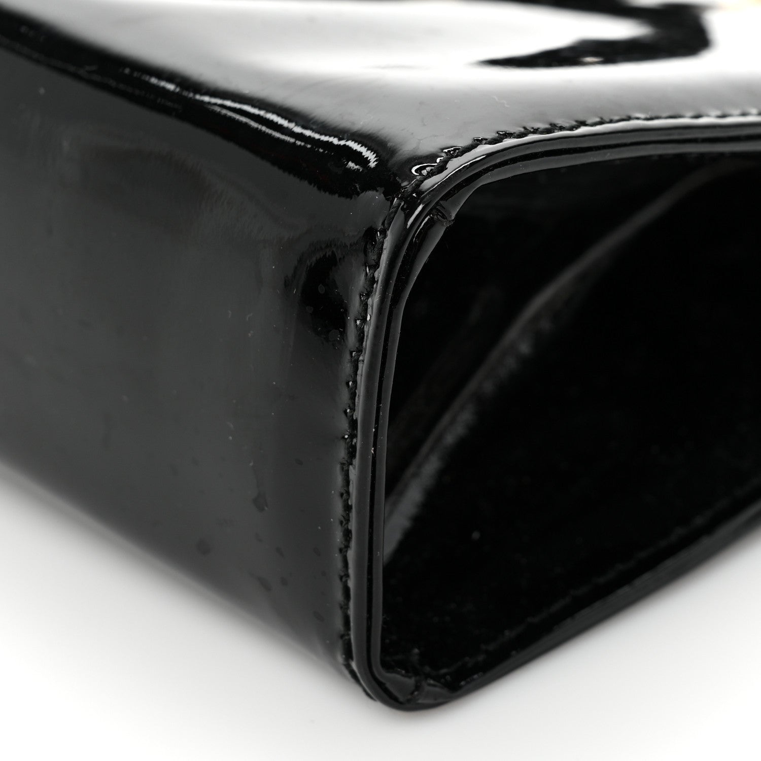 Salvatore Ferragamo Patent Vara Bow Shoulder Bag Black 8 of 8