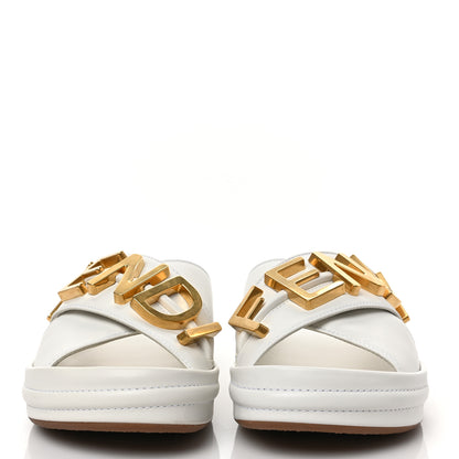 Fendi Vitello Womens Fendigraphy Slide Sandals 37 White Ice 2 of 9