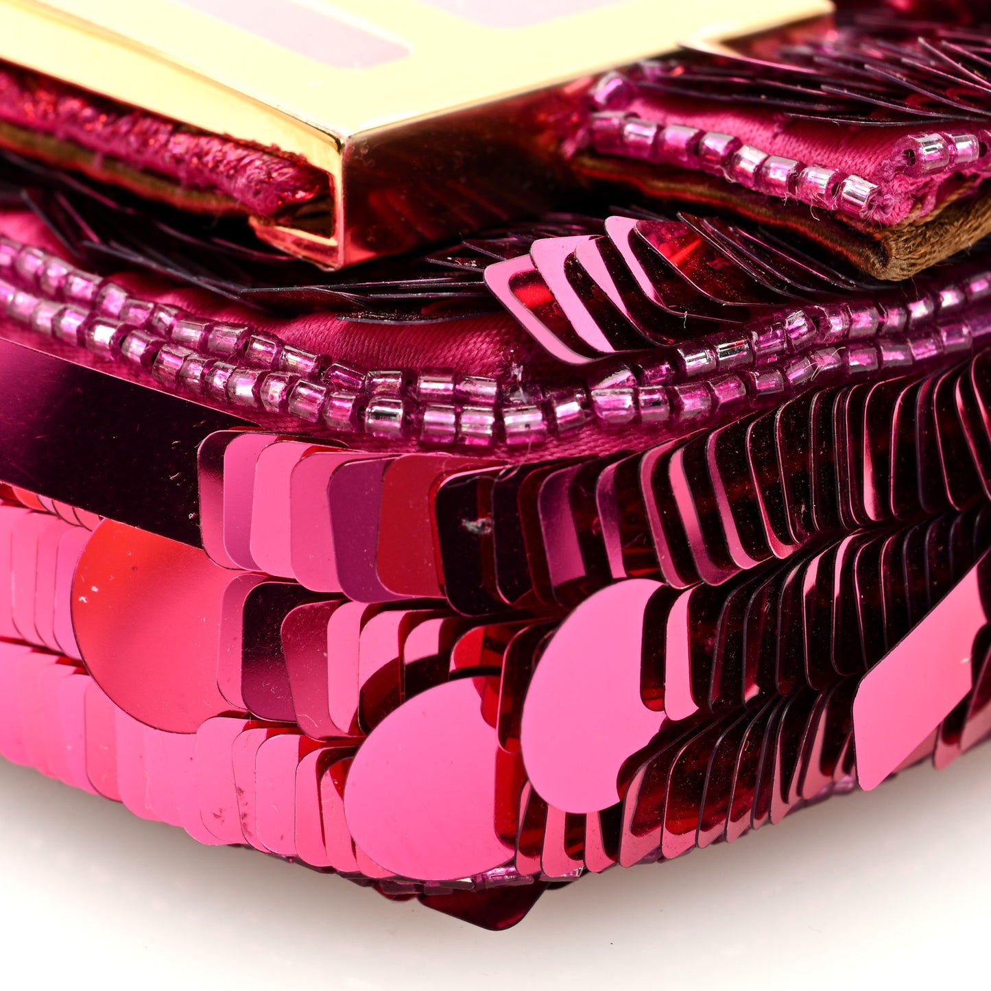 Sequin Paillettes Shiny Nappa Sex and the City Nano Maxi Buckle Baguette Charm Ciclamino Pilar