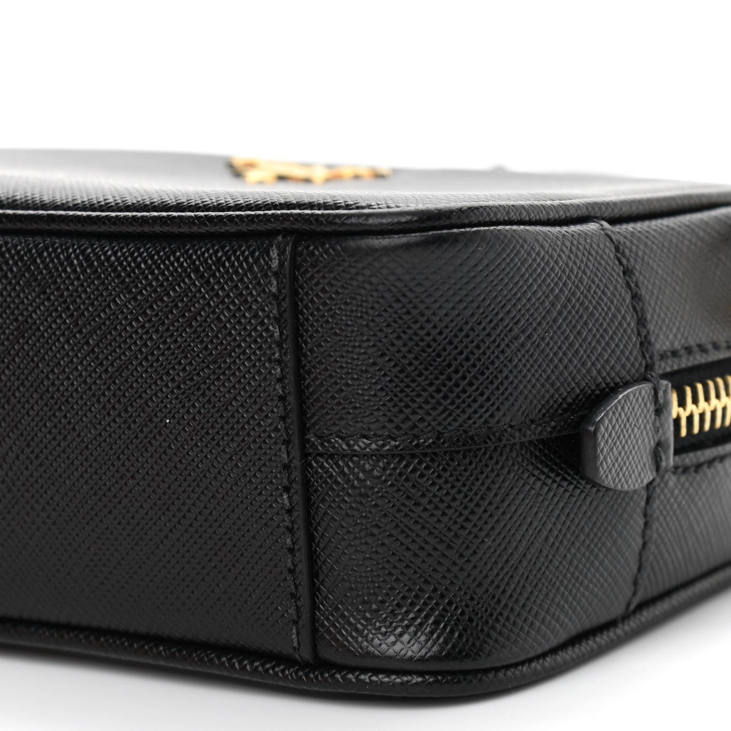 Saffiano Mini Camera Crossbody Bag Black