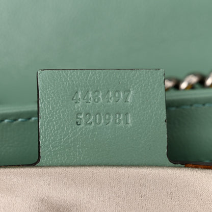 Gucci Sequin Satin Calfskin Matelasse Diagonal Small GG Marmont Shoulder Bag  Grigio Argento Verde Chiaro Rosa Giallo Light Water Green 7 of 10