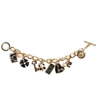 Chanel Pearl CC Charm Bracelet Gold 3 of 5