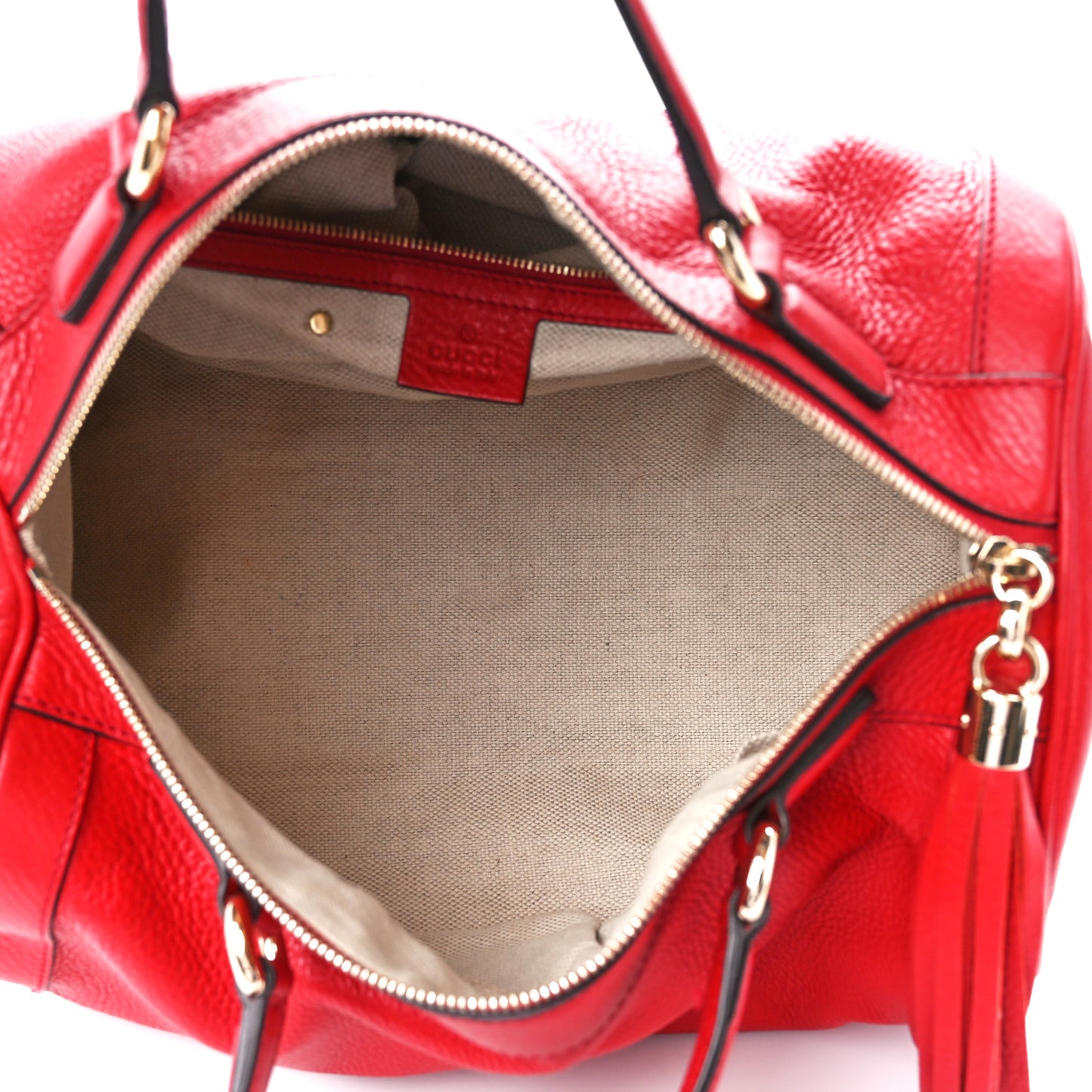 Pebbled Calfskin Medium Soho Boston Red