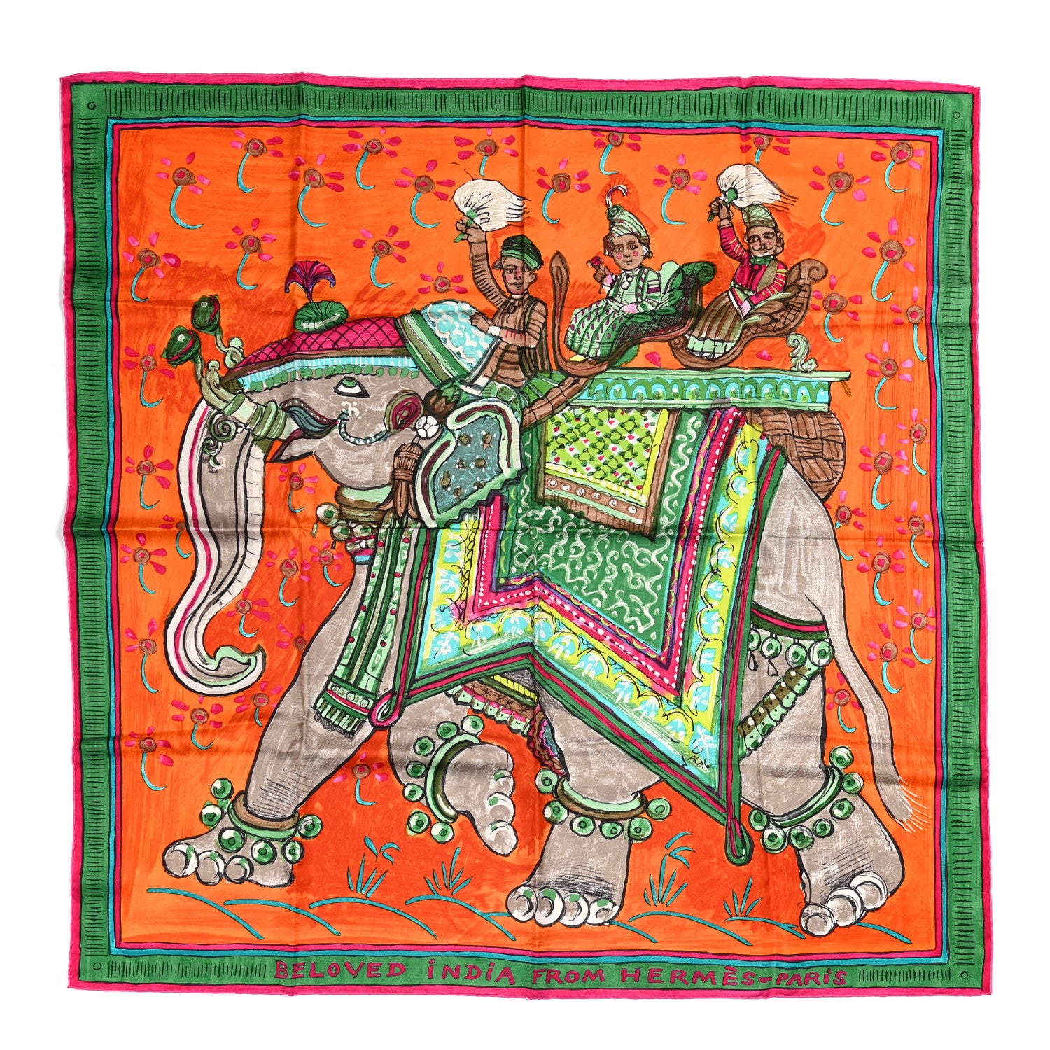 Hermes Silk Beloved India Scarf 90 1 of 4