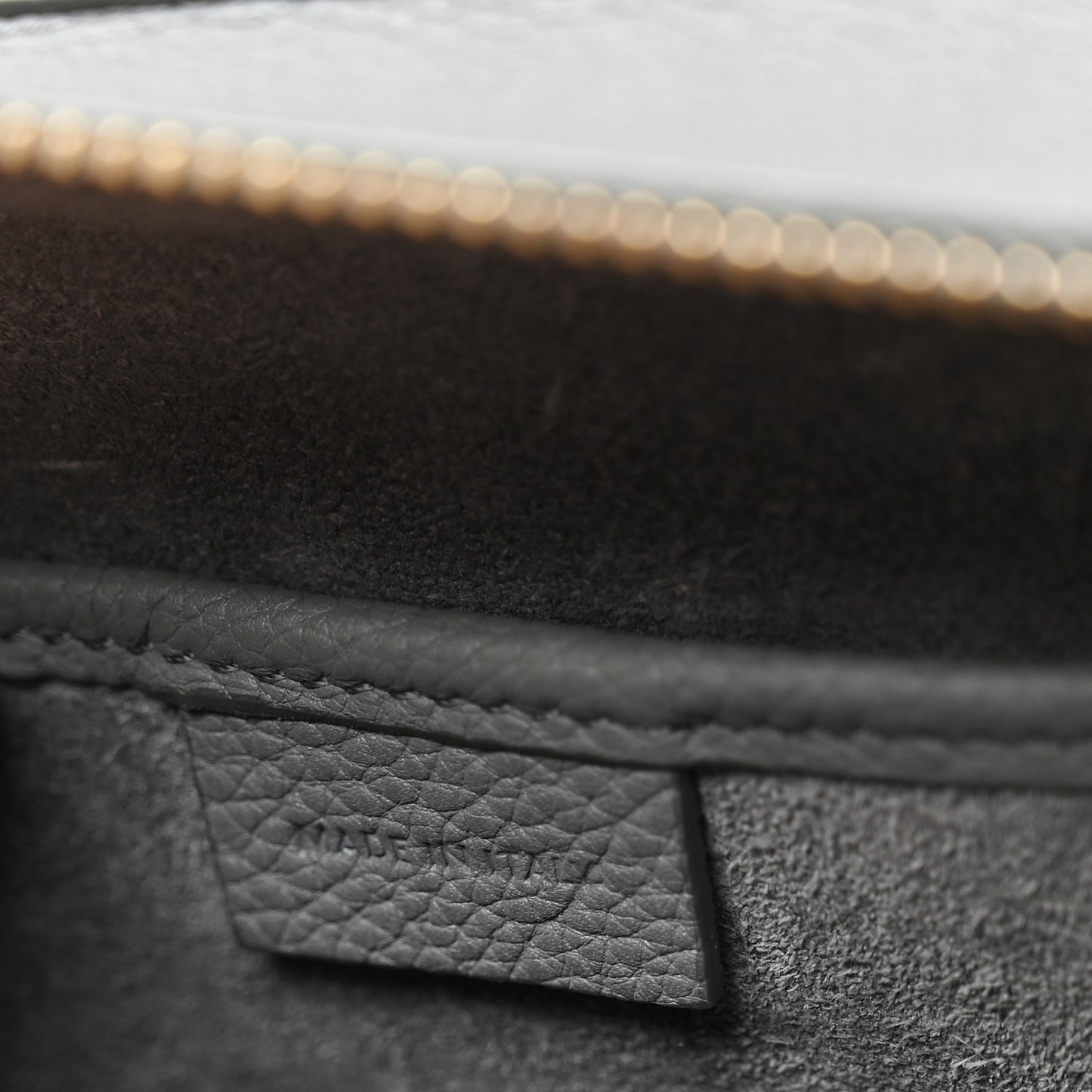 Baby Drummed Calfskin Nano Luggage Kohl