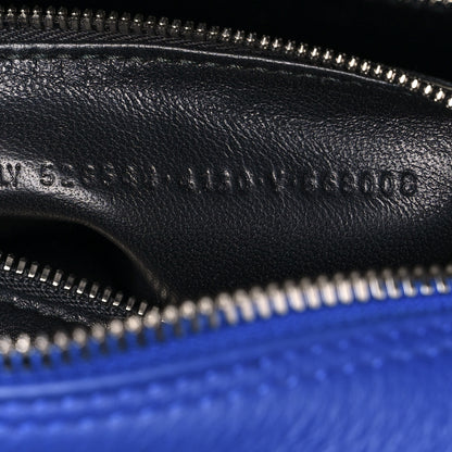 Balenciaga Shiny Day Calfskin Logo XS Triangle Square Bag Bleu Roi White 7 of 12