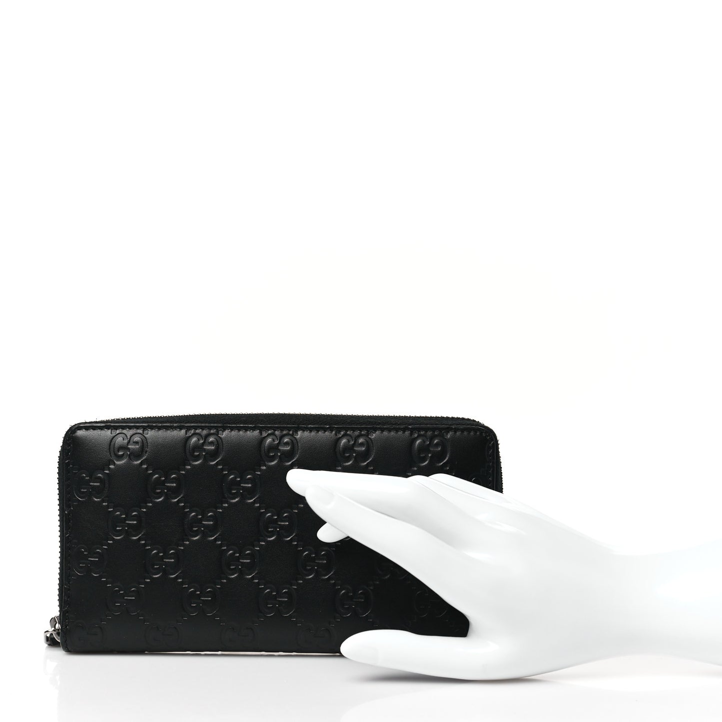 Guccissima Signature Zip Around Wallet Black