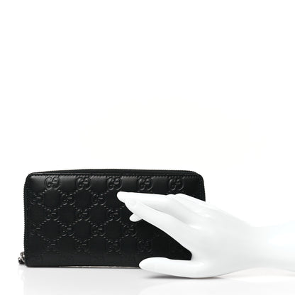 Gucci Guccissima Signature Zip Around Wallet Black 2 of 8