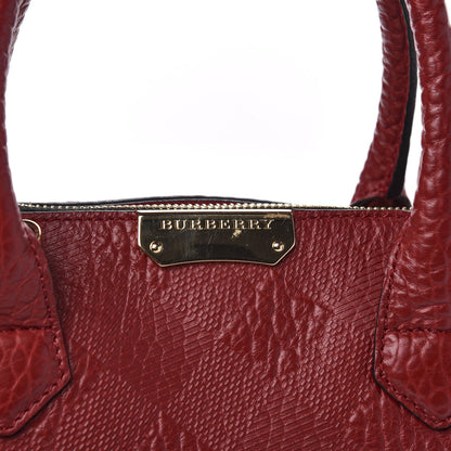 Burberry Heritage Grain Check Embossed Medium Dewsbury Tote Military Red 14 of 14