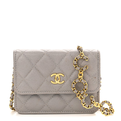 Chanel Caviar Quilted Miss Coco Clutch With Chain Grey 1 of 16