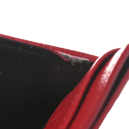 Saint Laurent Grain De Poudre Matelasse Chevron Monogram Credit Card Case New Red 8 of 9