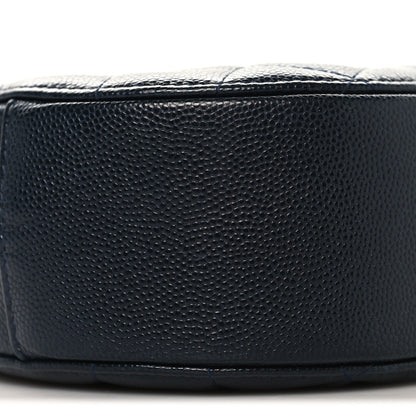 Chanel Caviar Quilted Round Clutch With Chain Navy 9 of 10