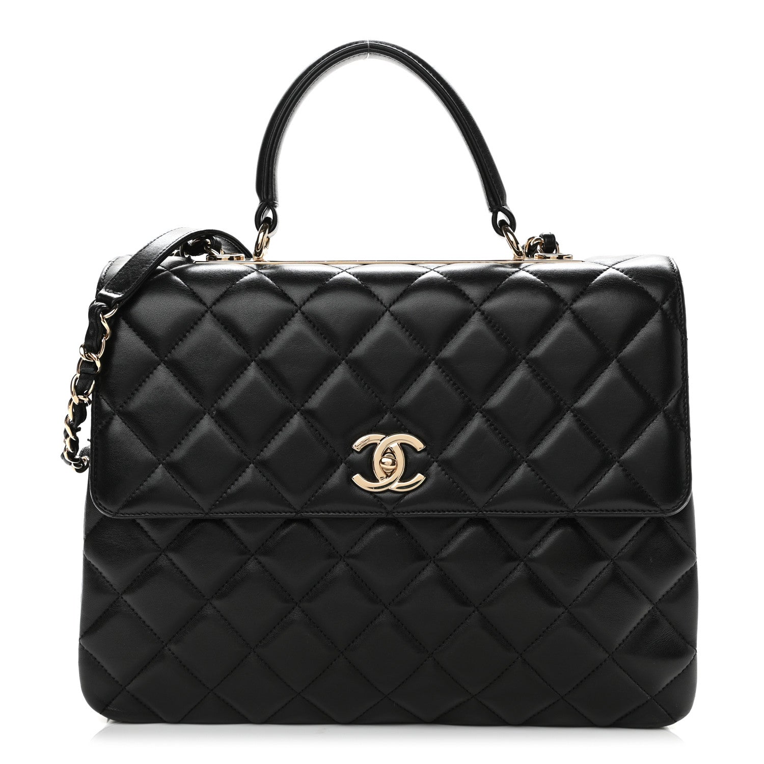 Chanel Lambskin Quilted Large Trendy CC Dual Handle Flap Bag Black 1 of 11