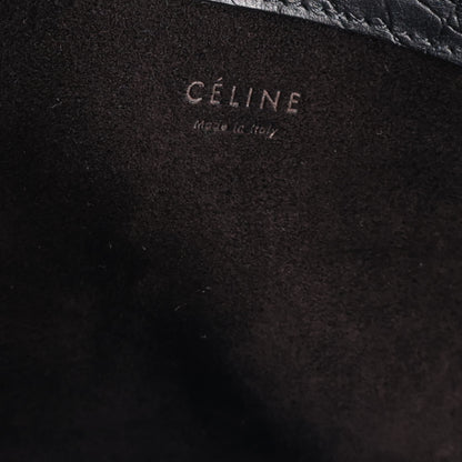 Celine Crocodile Embossed Calfskin Medium Phantom Luggage Black 6 of 10