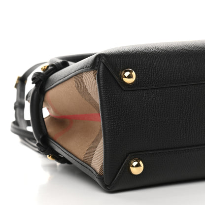 Burberry Derby Calfskin House Check Baby Banner Tote Black 8 of 9