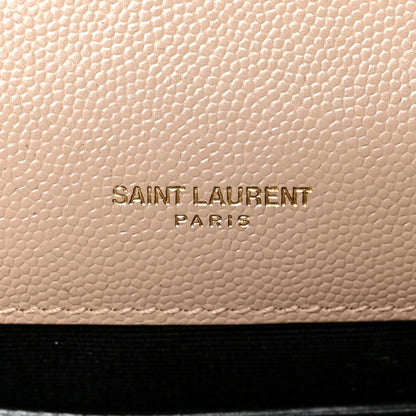 Saint Laurent Grain De Poudre Textured Mixed Matelasse Medium Triquilt Monogram Satchel Dark Beige 6 of 9