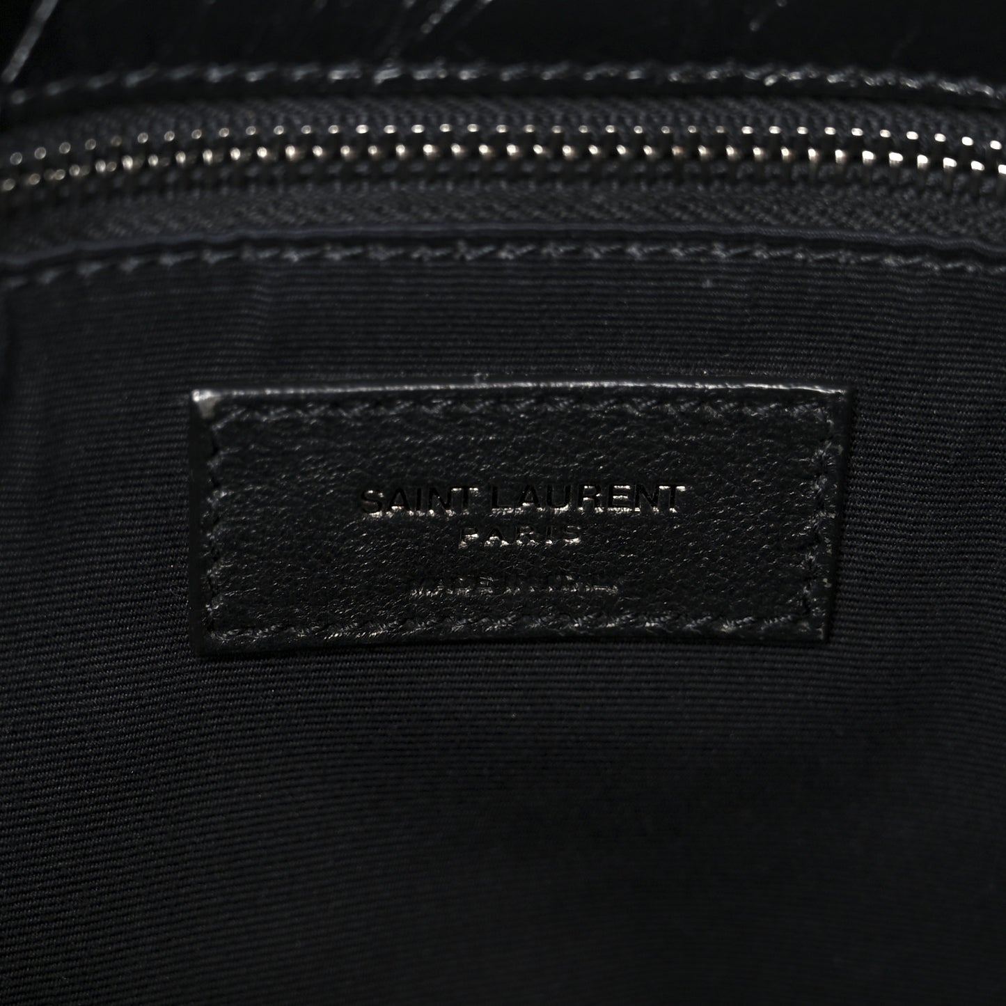 Crinkled Calfskin Matelasse Monogram Large Niki Chain Satchel Black