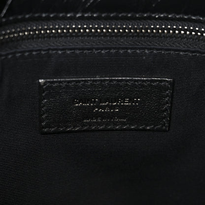 Saint Laurent Crinkled Calfskin Matelasse Monogram Large Niki Chain Satchel Black 6 of 12