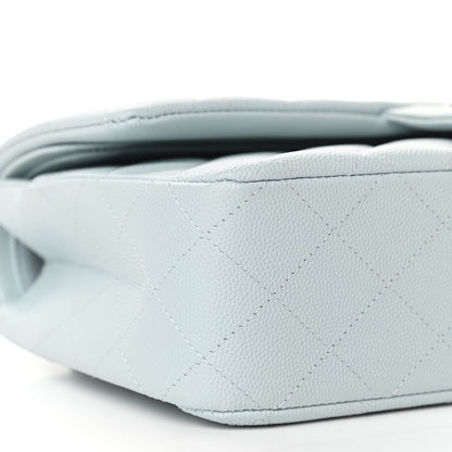Chanel Caviar Quilted Medium Double Flap Light Blue 10 of 11