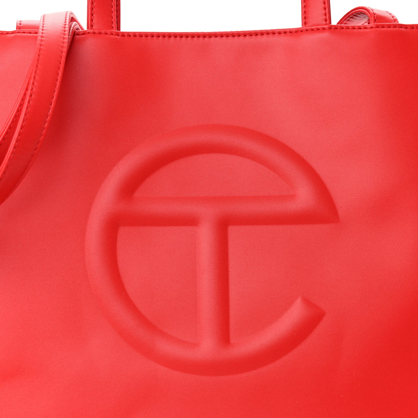 Vegan Leather Medium Shopping Bag Red