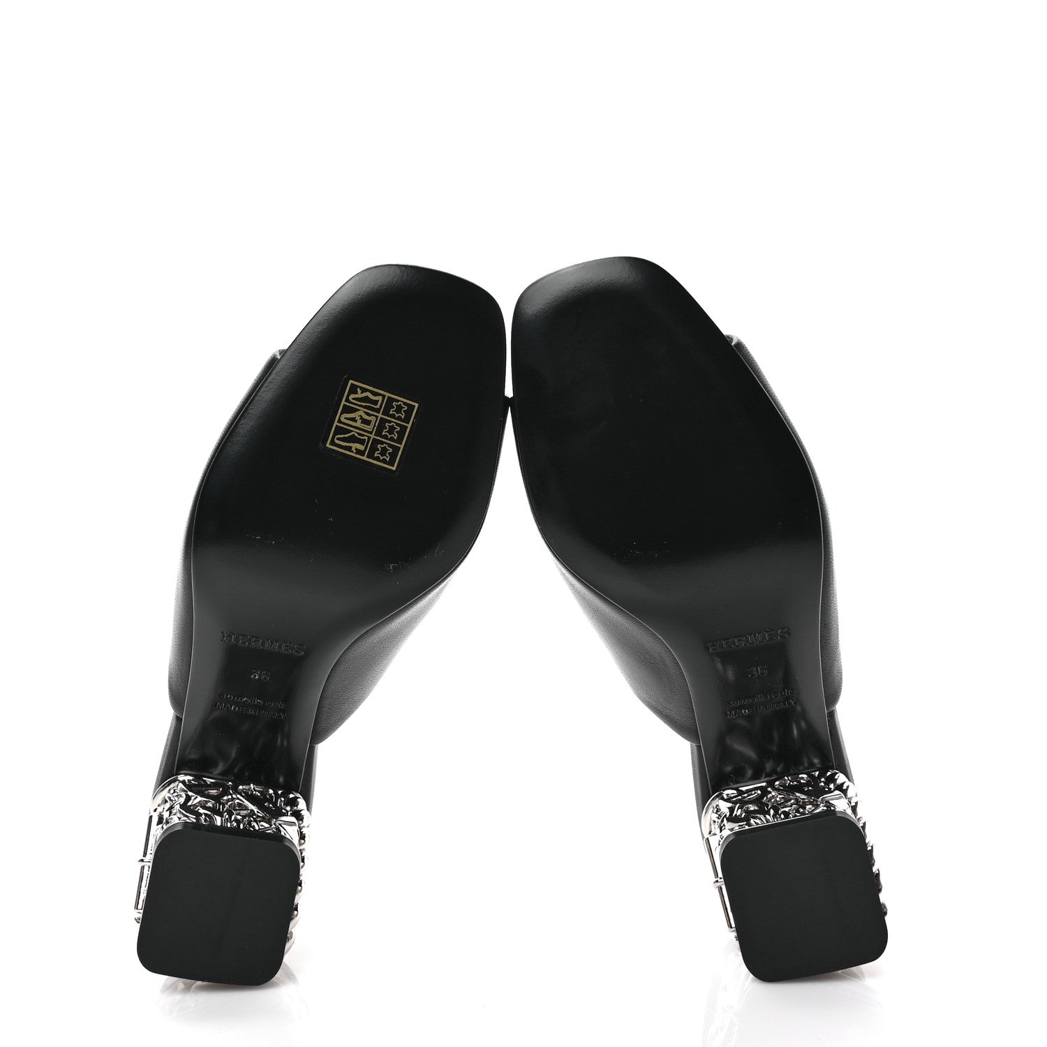 Hermes Nappa Glossy 60 Sandals 36 Black 4 of 7