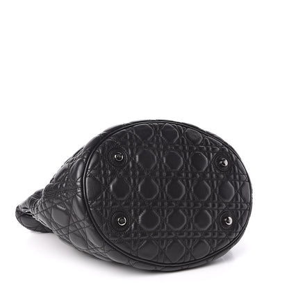 Christian Dior Lambskin Cannage Chri Chri Drawstring Bag Black 4 of 10