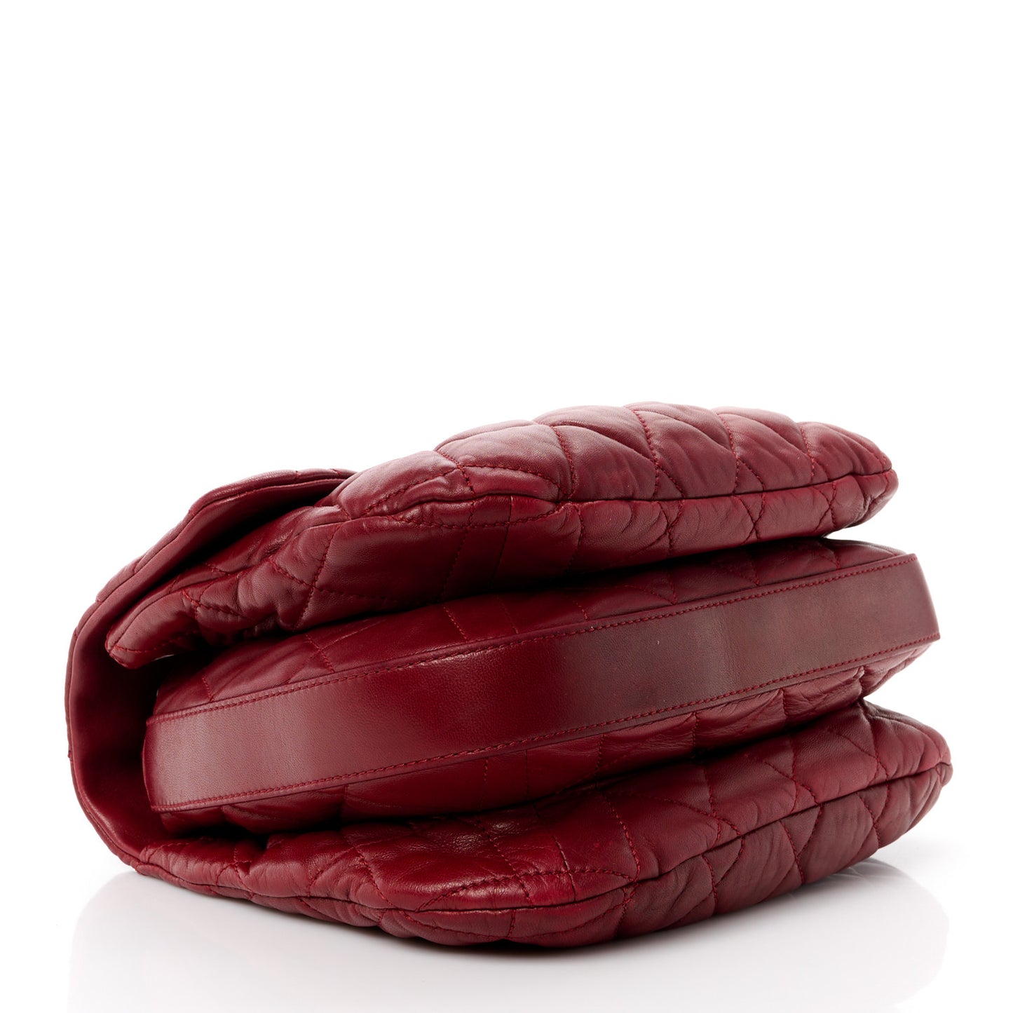 Lambskin Quilted Large Chanel 3 Flap Dark Red