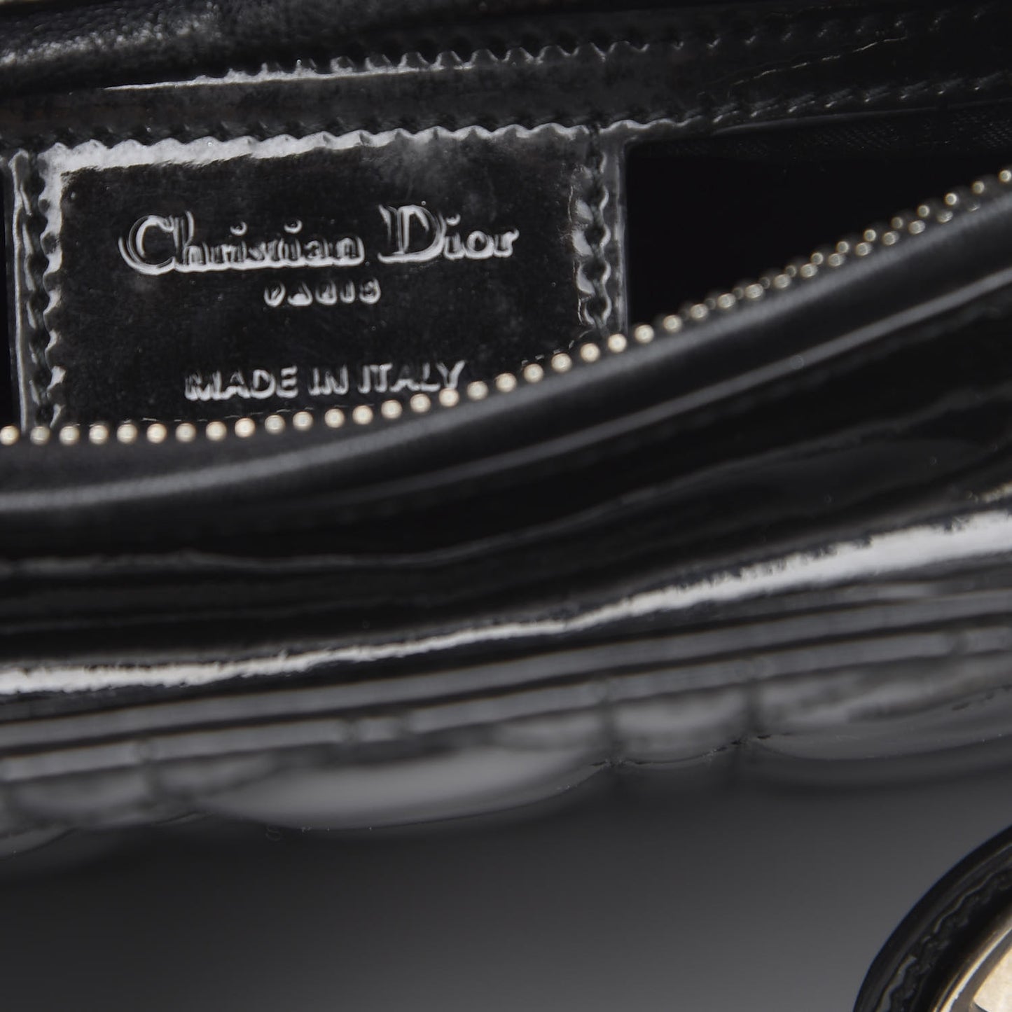 Patent Cannage Medium Lady Dior Black