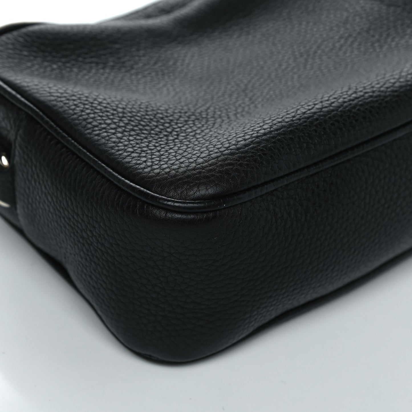 Pebbled Calfskin Small Soho Disco Bag Black