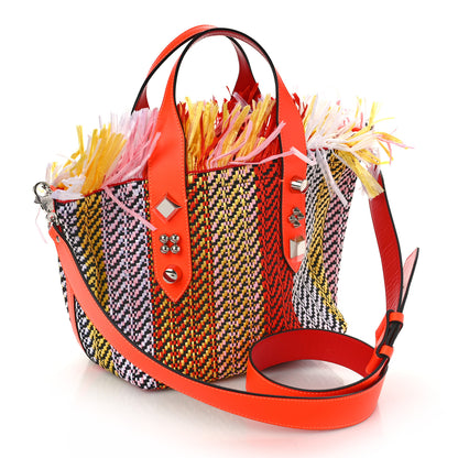 Christian Louboutin Raffia Small Frangibus Tote Orange Multicolor 3 of 7