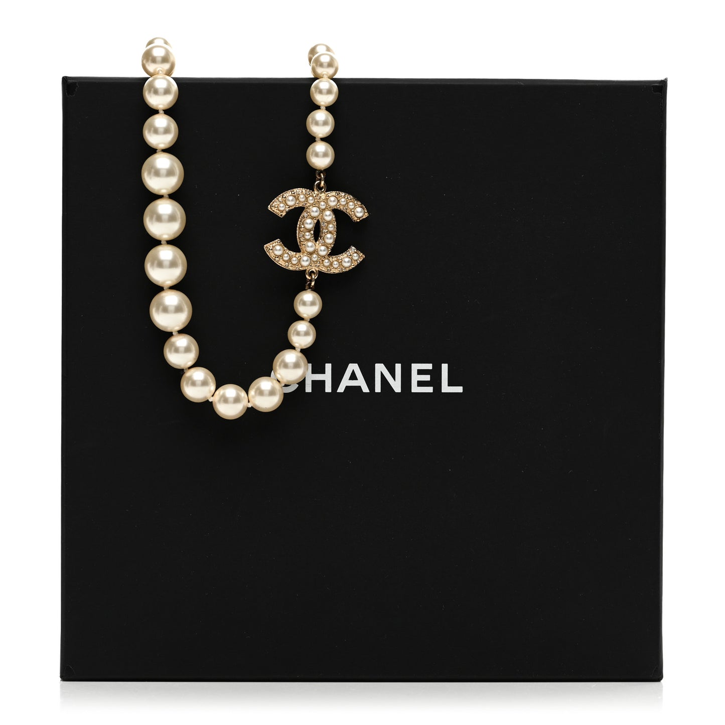 Pearl CC 100th Anniversary Necklace Light Gold
