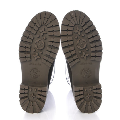 Louis Vuitton Rubber Embossed Monogram Drops Flat Half Boots 40 Kaki 5 of 14