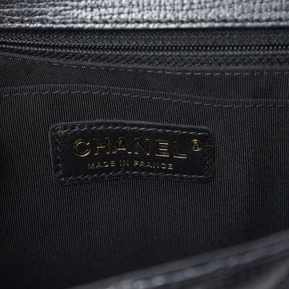 Chanel Metallic Calfskin Chevron Quilted Small Statement Flap Black 6 of 9