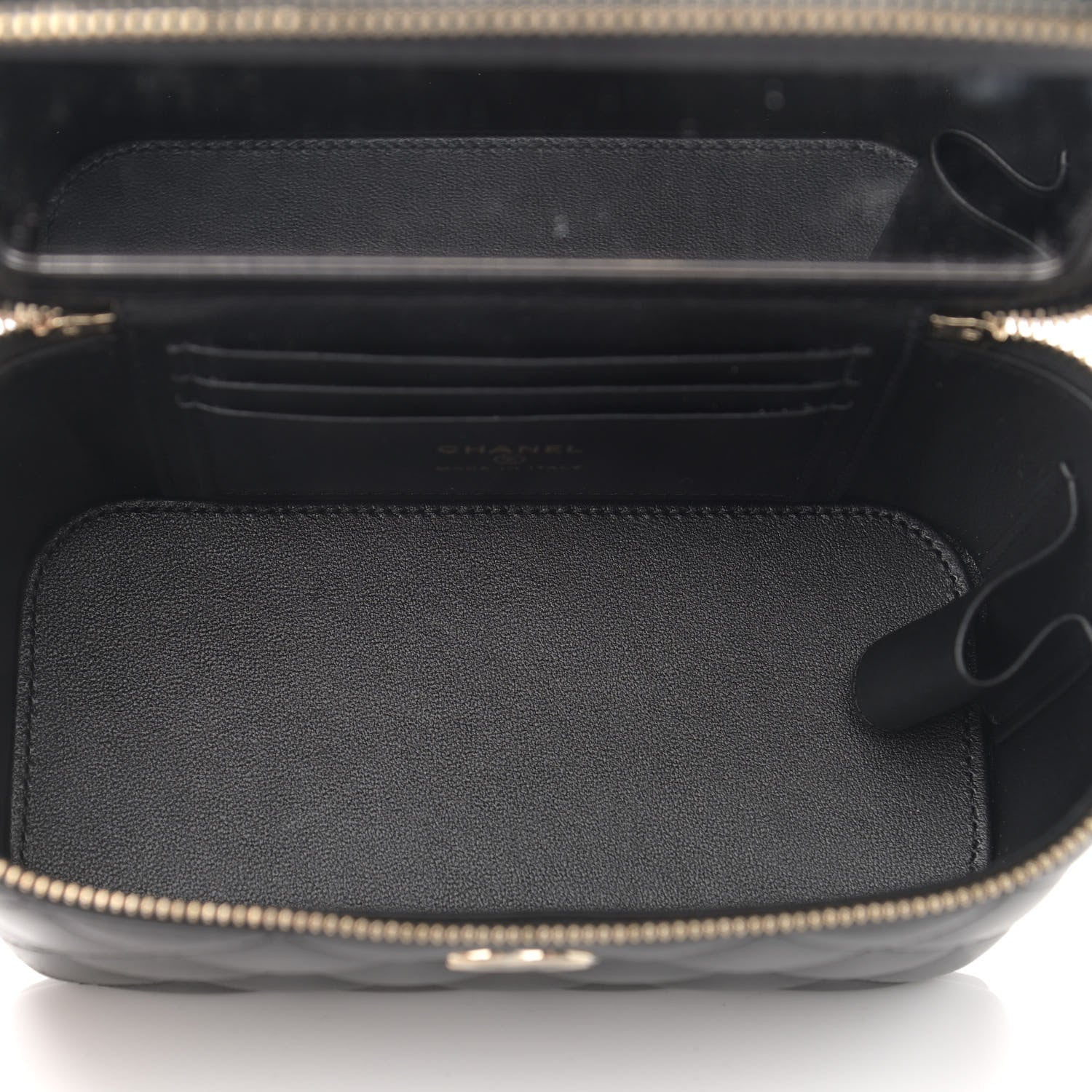 Chanel Lambskin Quilted Small Top Handle Vanity Case With Chain Black 5 of 11