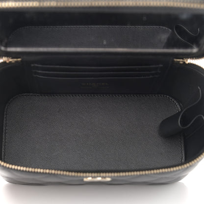 Chanel Lambskin Quilted Small Top Handle Vanity Case With Chain Black 5 of 11