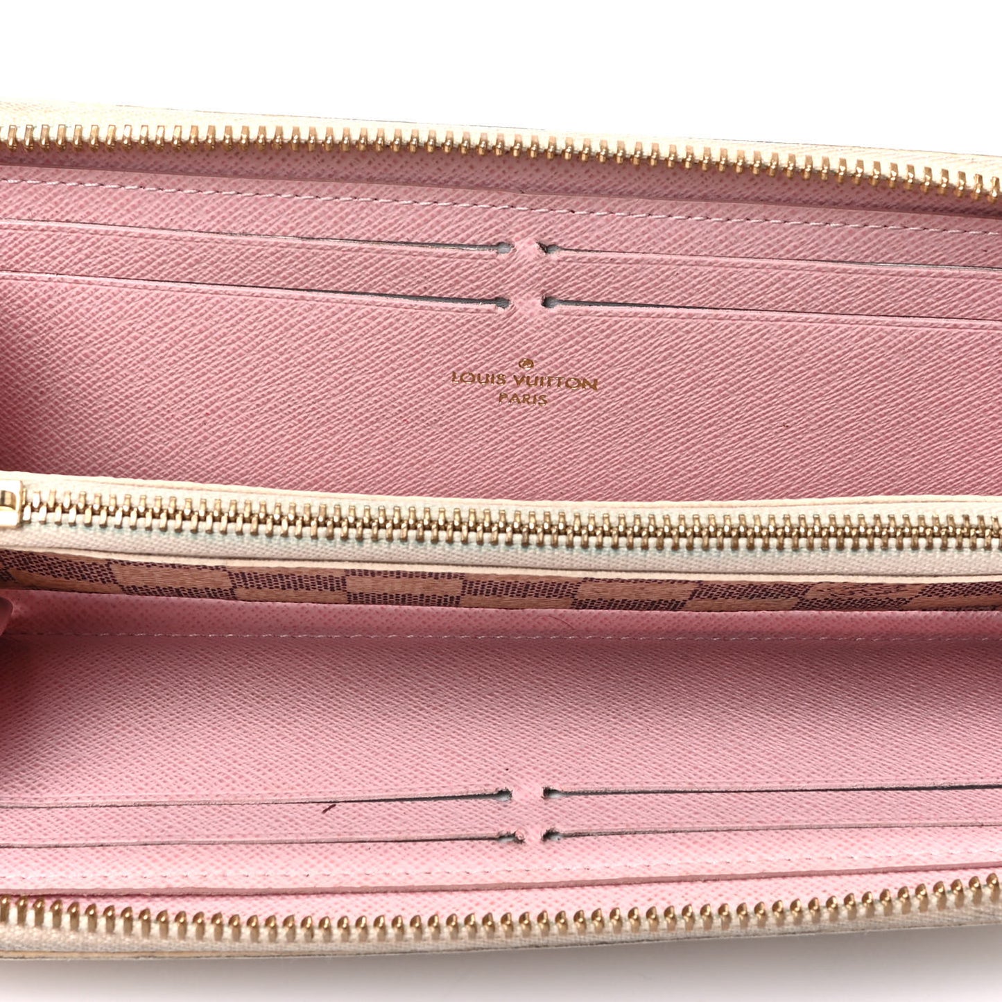 Damier Azur Clemence Wallet Rose Ballerine