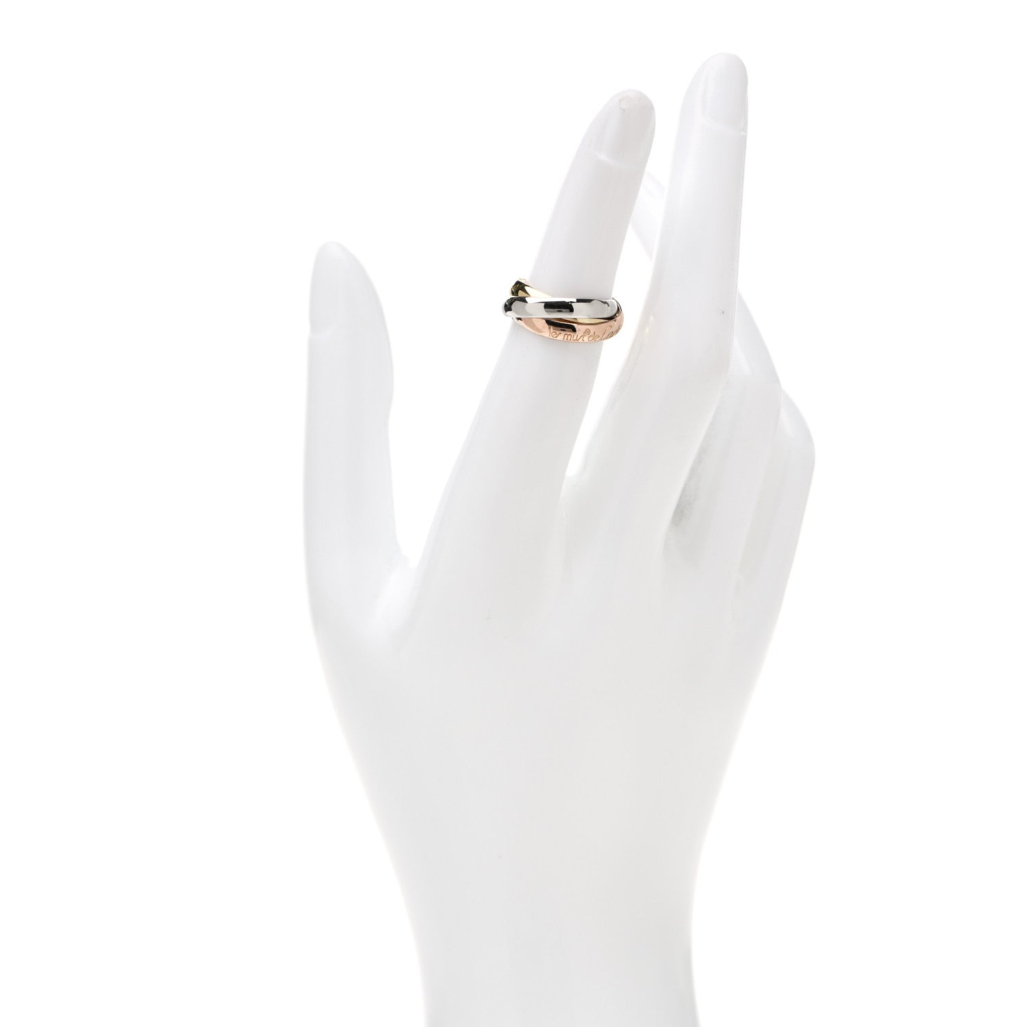 Cartier 18k Pink Yellow White Gold Les Must De Cartier Trinity Ring 51 5.75 2 of 5