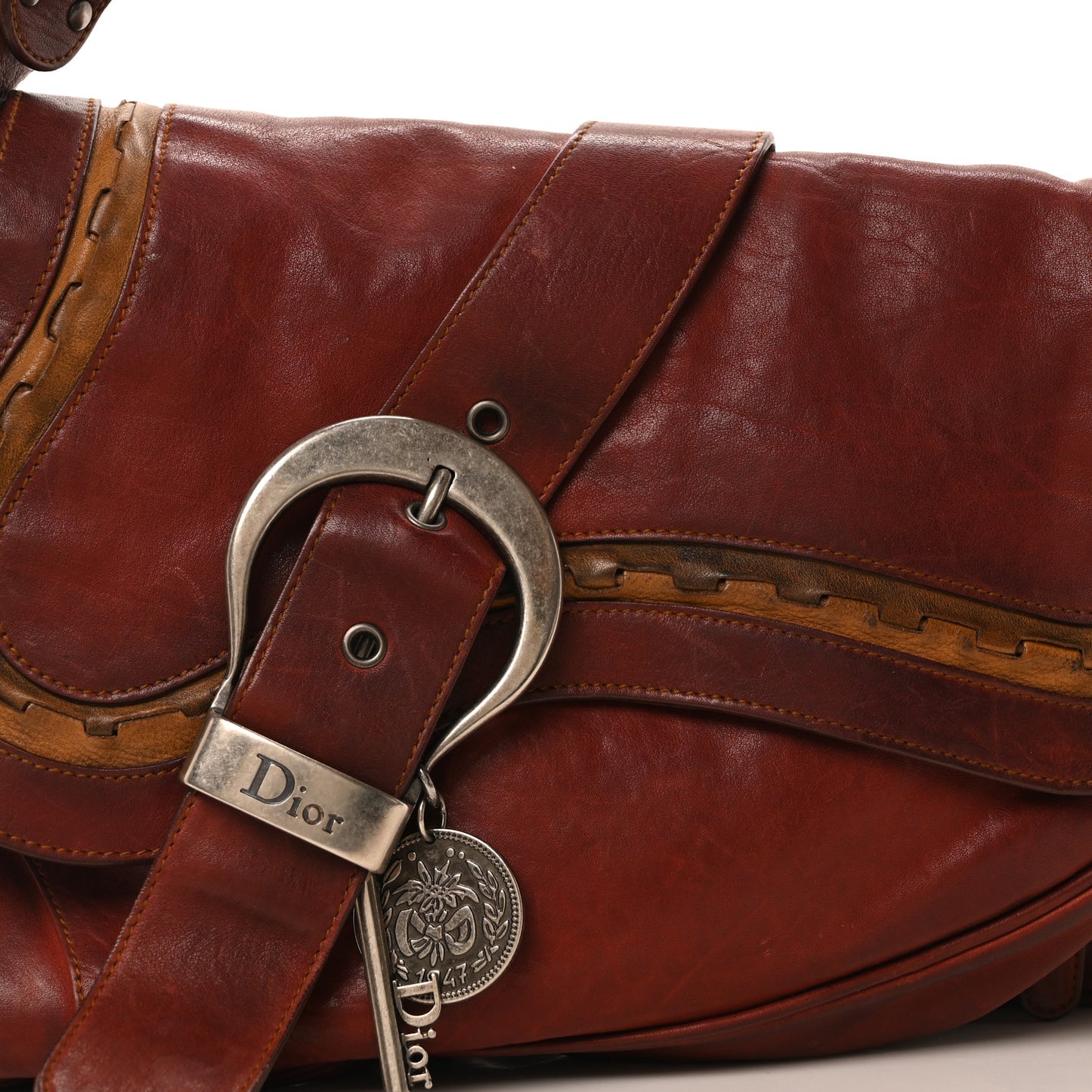 Calfskin Medium Gaucho Double Saddle Bag Red