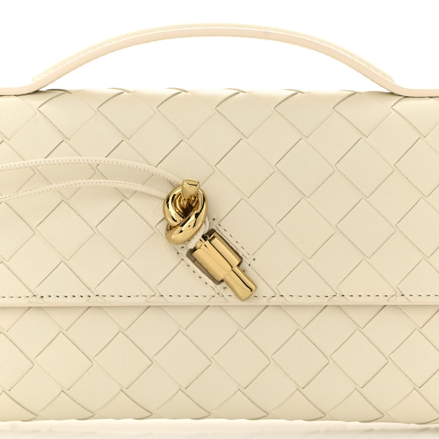 Nappa Intrecciato Long Andiamo Top Handle Clutch Sea Salt