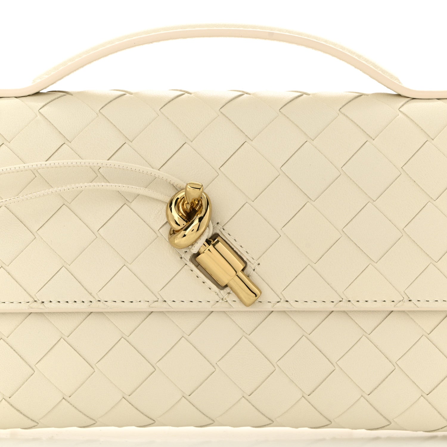 Bottega Veneta Nappa Intrecciato Long Andiamo Top Handle Clutch Sea Salt 7 of 9