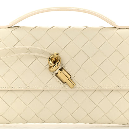 Bottega Veneta Nappa Intrecciato Long Andiamo Top Handle Clutch Sea Salt 7 of 9
