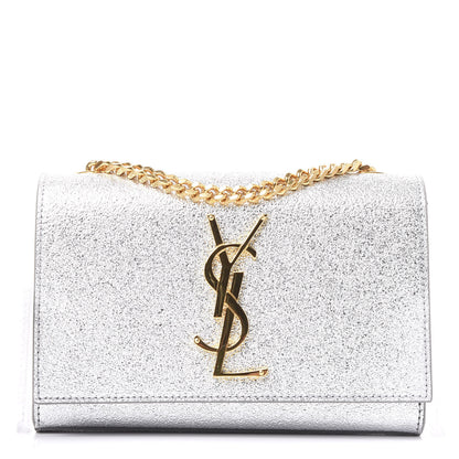 Saint Laurent Metallic Calfskin Small Classic Monogram Kate Satchel Pale Gold 1 of 8