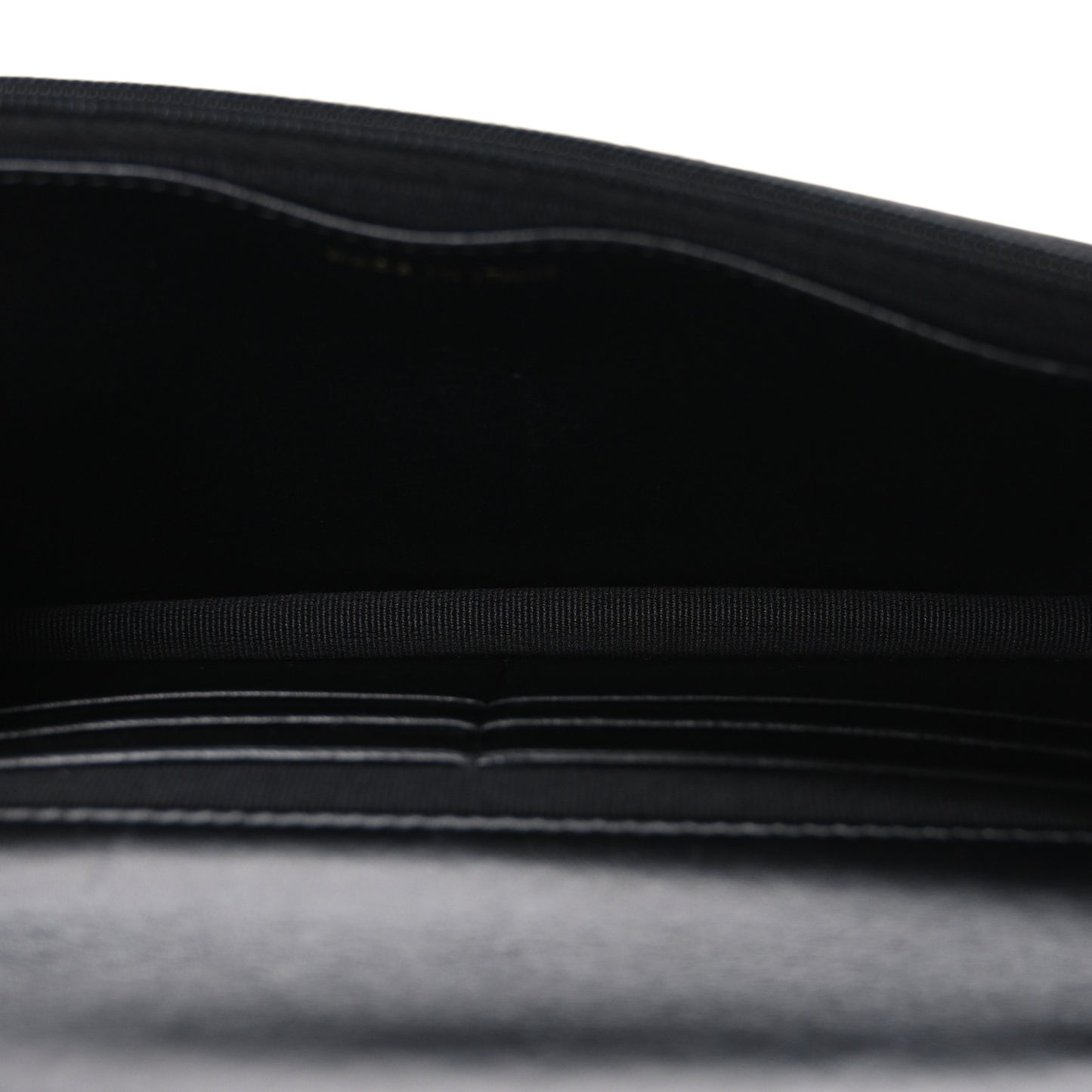 Shiny Calfskin Quilted Metal Top Handle Wallet On Chain WOC Black