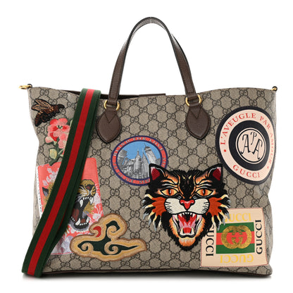 Gucci Soft GG Supreme Monogram Courrier Medium Crossbody Tote Beige New Acero 1 of 13