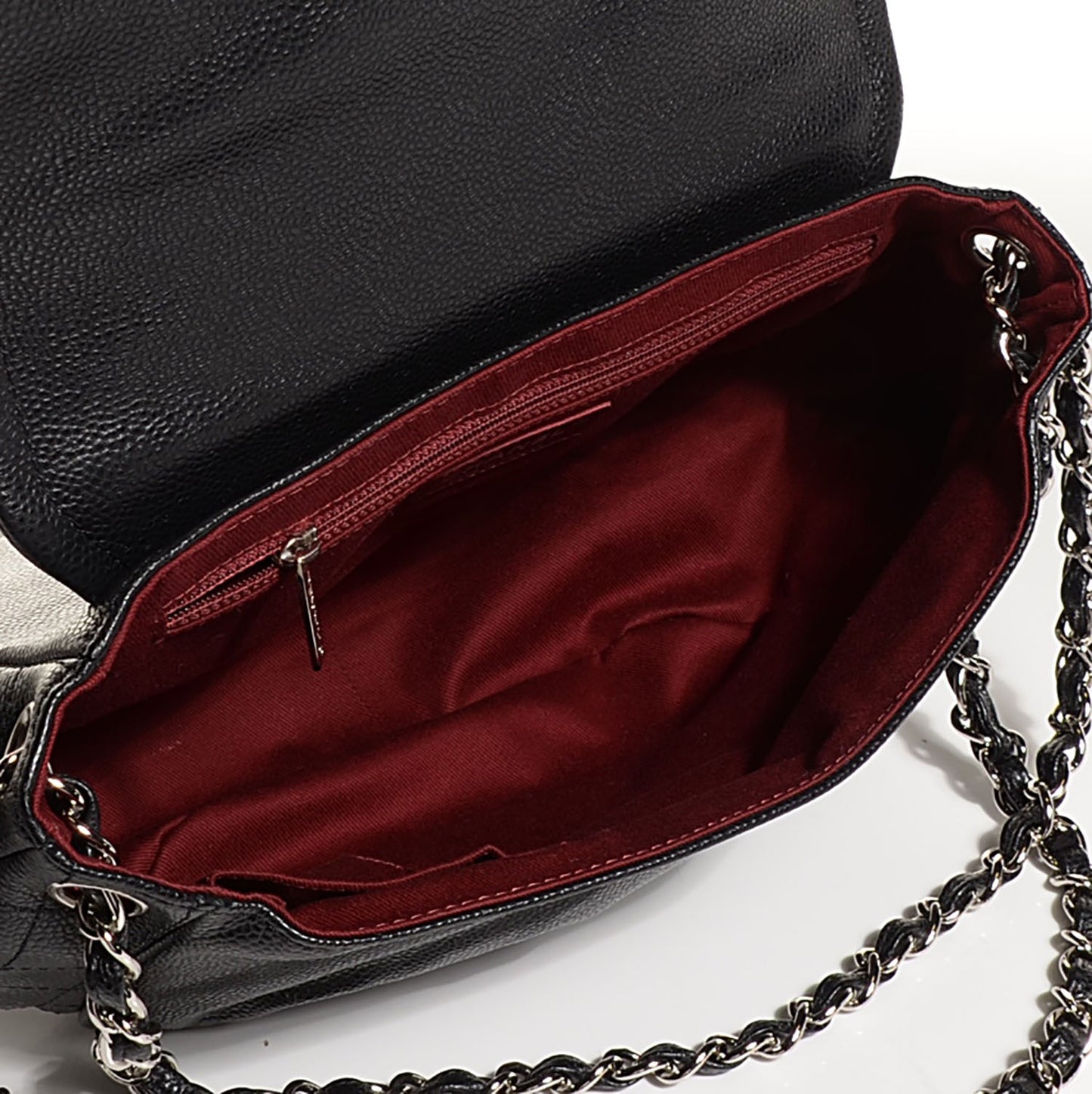 Caviar Half Moon Large Flap Black