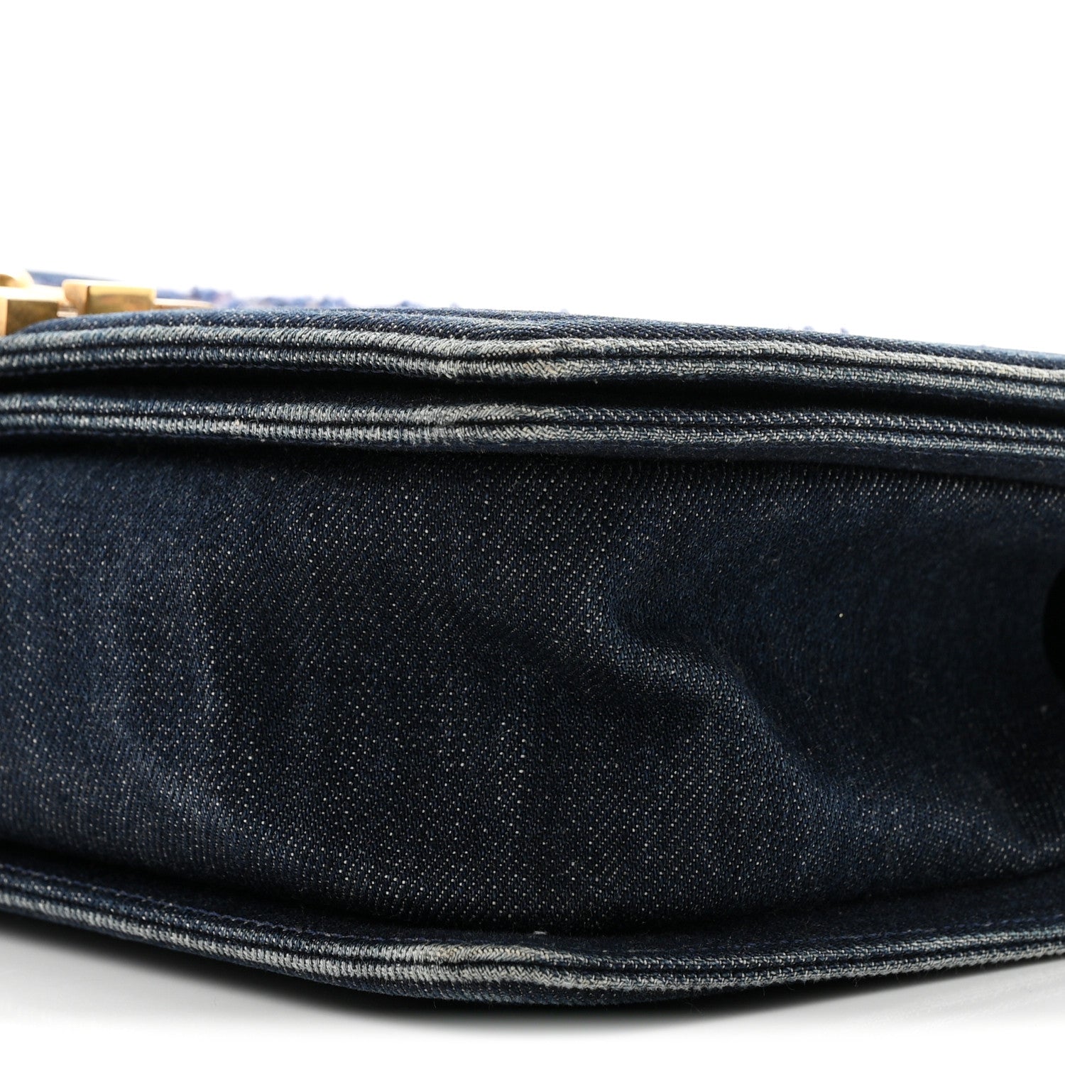 Chanel Tweed Denim Medium Boy Flap Navy Blue 9 of 9