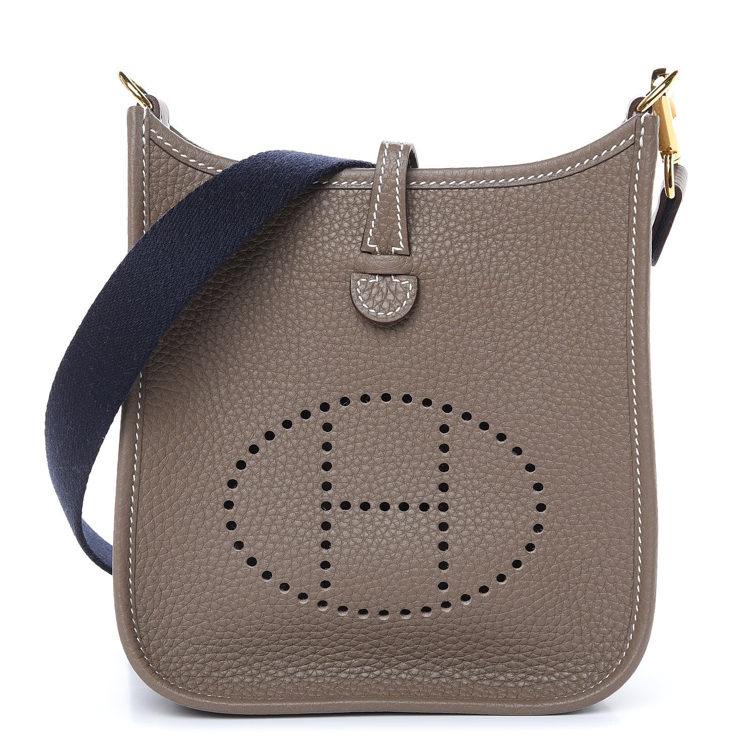 Hermes Taurillon Clemence Amazone Evelyne TPM Etoupe Bleu Indigo 1 of 10